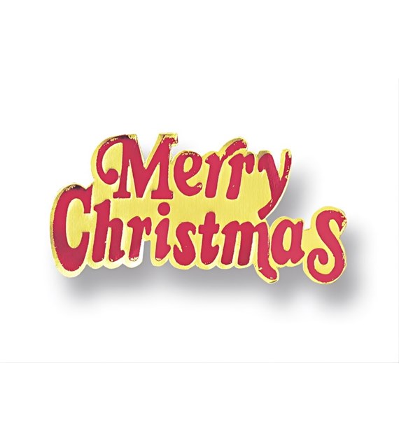 Motto  Merry Christmas  Paper Red/Gold 76mm