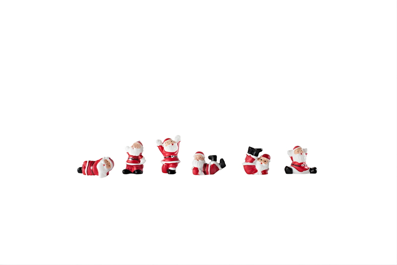 Plastic Assorted Santas on Sticks 30mm (12 pc)