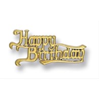 Motto  Happy Birthday  Gold 76mm (50 pc)