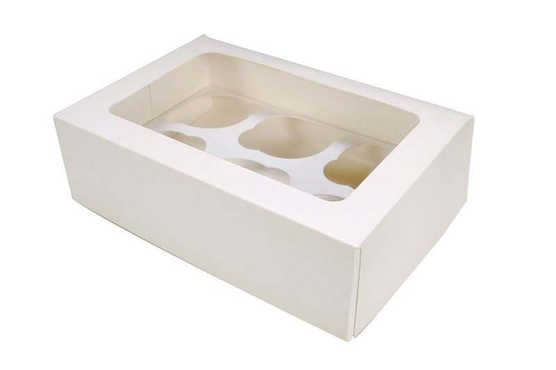 Box-6-Cupcake/Muffin-White-Window (25pcs)