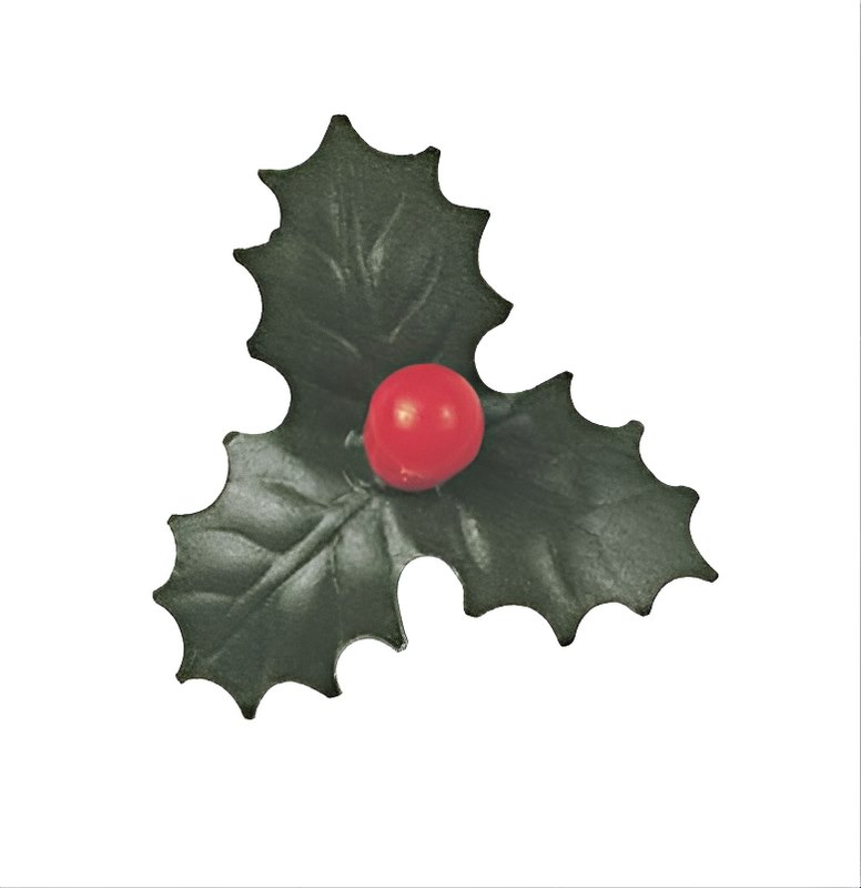 Pic 3-Leaf Holly & 1 Berry 32mm