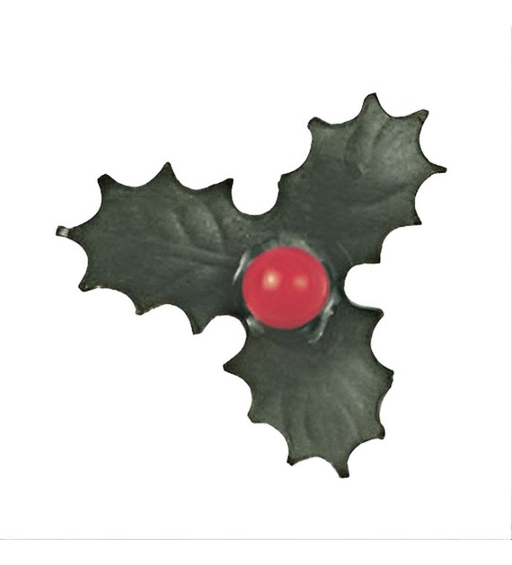Pic 3-Leaf Holly & 1 Berry 25mm