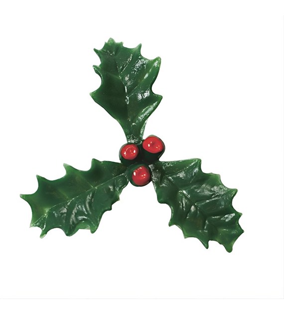Pic 3-Leaf Holly & 3 Berries 38mm (200 pc)