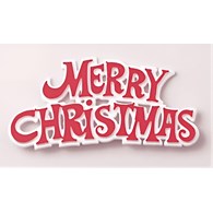 Motto  Merry Christmas  Red/White 76mm (100 pc)