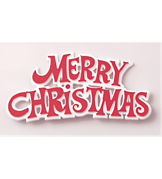 Motto  Merry Christmas  Red/White 76mm (100 pc)