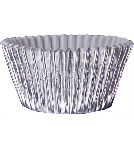 Foil Round Cupcake Case 51x38 mm (500 pc) Silver