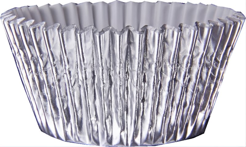 Foil Round Cupcake Case 51x38 mm (500 pc) Silver