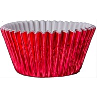 Foil Round Cupcake Case 51x38 mm (500 pc) Red