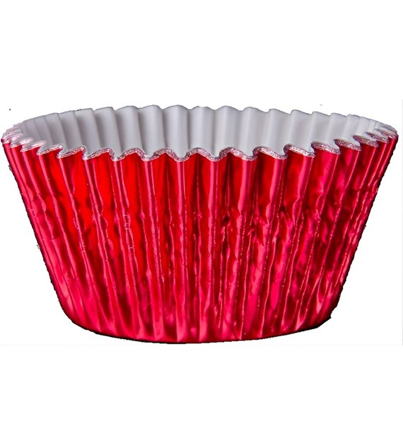 Foil Round Cupcake Case 51x38 mm (500 pc) Red