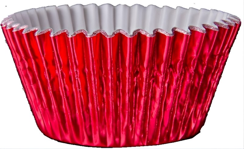 Foil Round Cupcake Case 51x38 mm (500 pc) Red