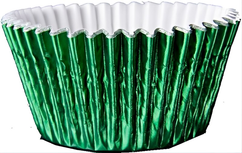 Foil Round Cupcake Case 51x38 mm (500 pc) Green