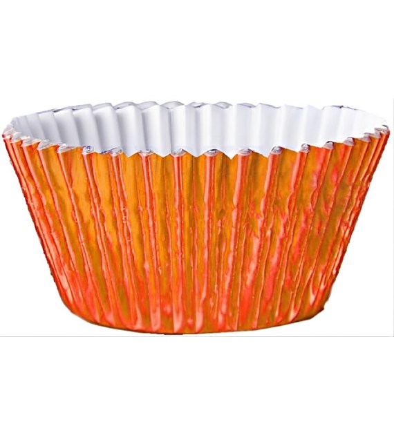 Foil Round Cupcake Case 51x38 mm (500 pc) Orange