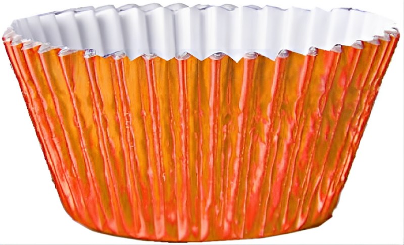 Foil Round Cupcake Case 51x38 mm (500 pc) Orange