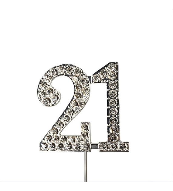Diamante Number Topper  21  45mm