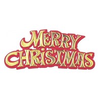 Plastic Happy Christmas Red/Gold Coloured Motto 100 pc