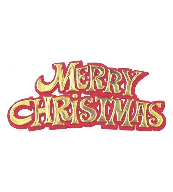 Plastic Happy Christmas Red/Gold Coloured Motto 100 pc